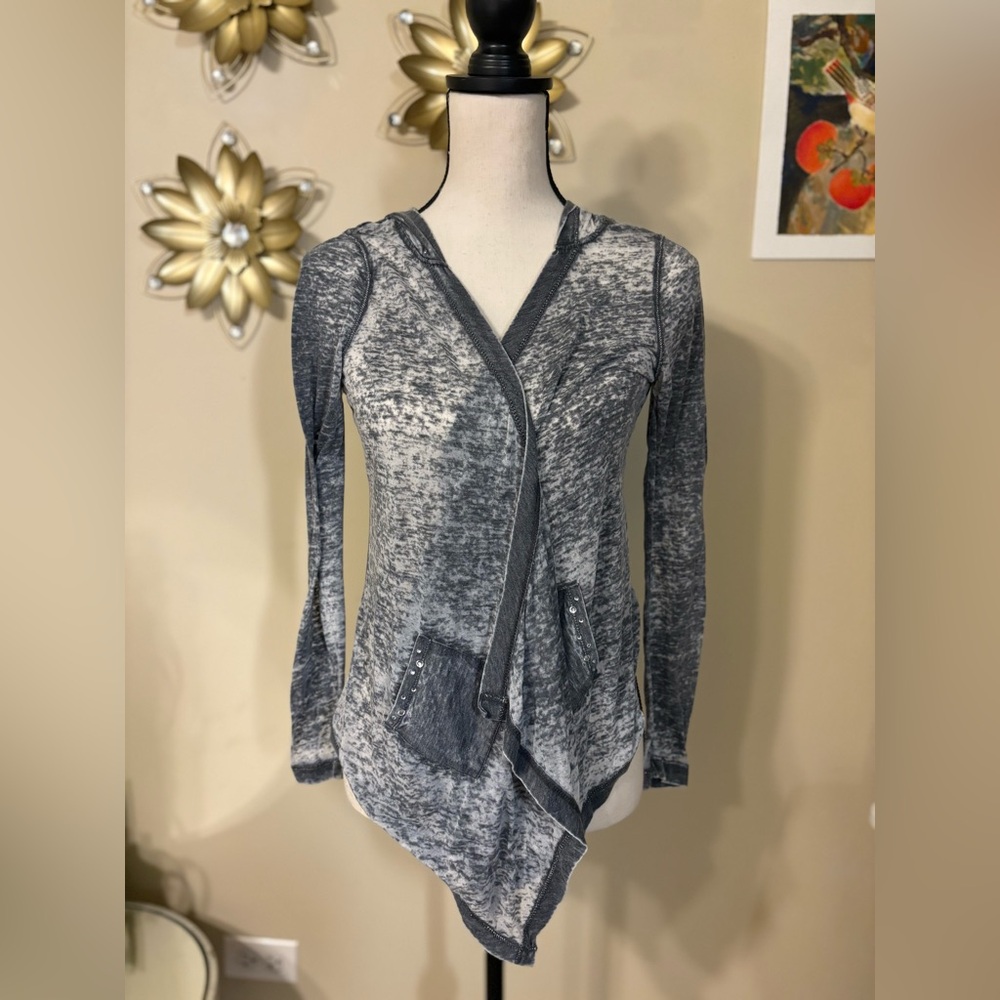 Sugar Rush Distressed Gray Wrap Hoodie - Y2K Era - Picture 3 of 11